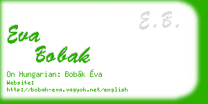 eva bobak business card